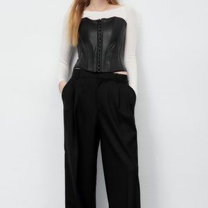 Zara Faux Leather Crop Top